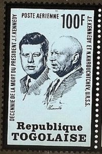 Timbre - John F. Kennedy et Nikita Khroutchev.