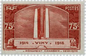 Timbre de 1936 - Vimy Monument canadien 75c.